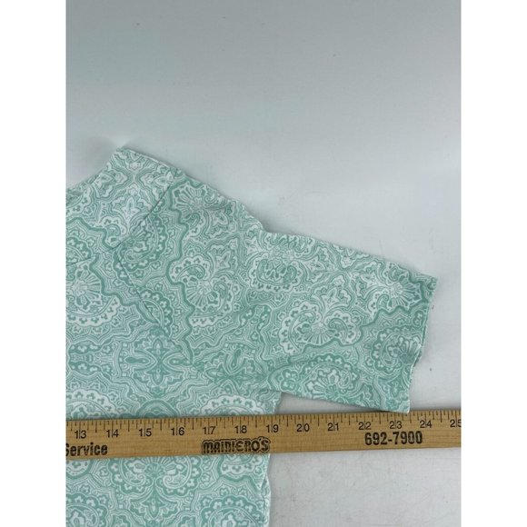 Jones New York Signature Women's Short Sleeve Green Shirt Top Size Large - Picture 7 of 9